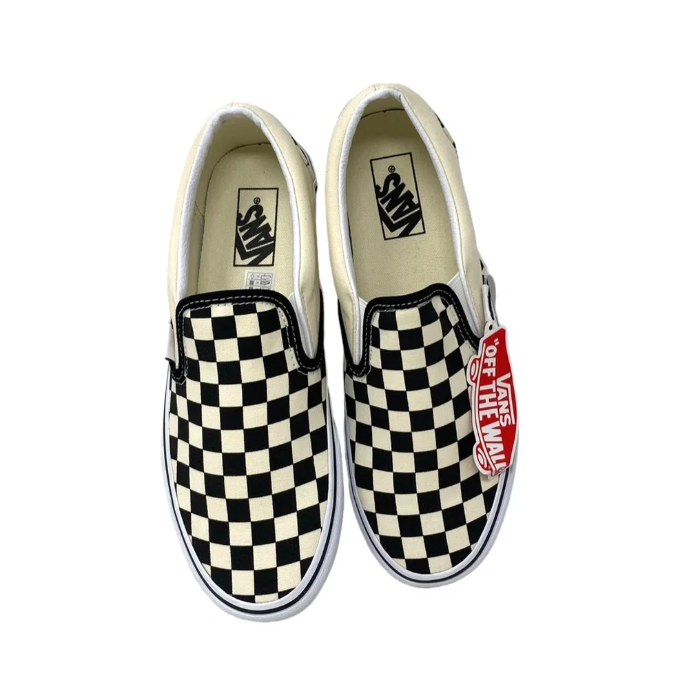 VANS Classic Slip On Platform Canvas Check Women's Black Shoes Skate VN00018EBWW - Picture 6 of 9
